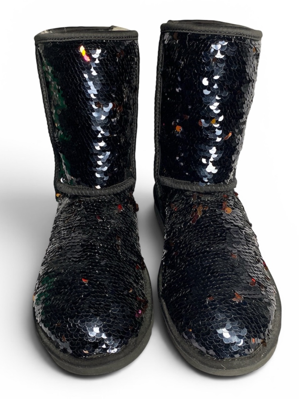 UGG Black Sequin Shearling Lined Short Boots